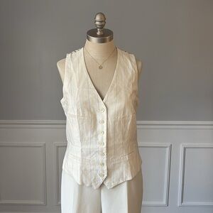 Lauren Ralph Lauren Exclusive Cotton Linen Blend Vest